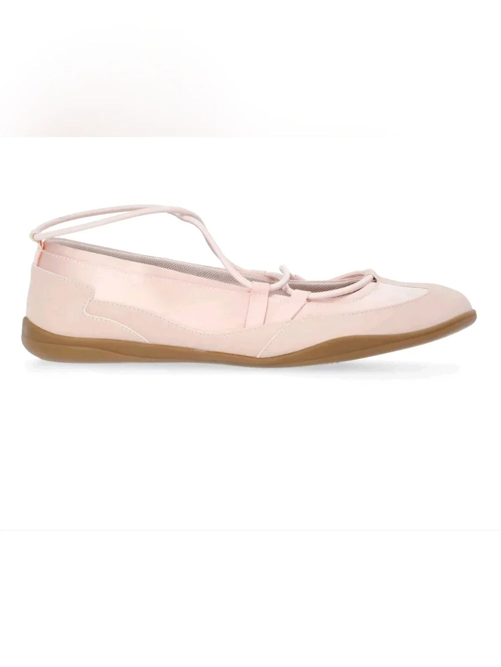 Women's No Boundaries Soft Pink Ballet Flats with Crossover Straps